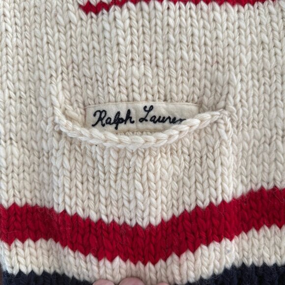 Polo Ralph Lauren 2026 Team USA Olympic Hand-Knit Wool Cardigan M Artisan Signed - Picture 6 of 17